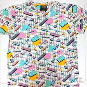Super Massive 80's geometric print short-sleeve t-shirt size S